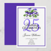 Romantische Classy Pansies Verjaardag Kaart (Voorkant / Achterkant)