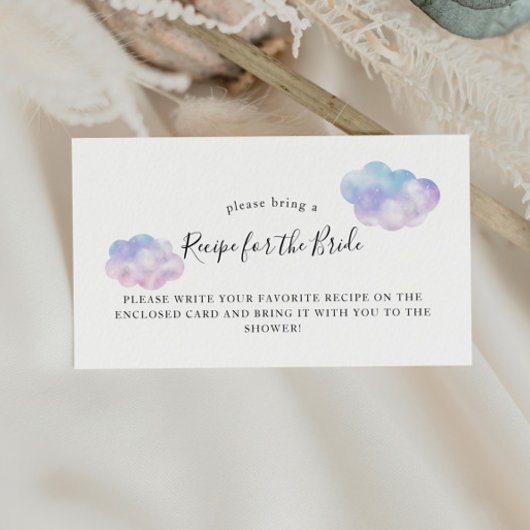 Romantische Cloud Bruiloftsfeest Recept Verzoek  Informatiekaartje