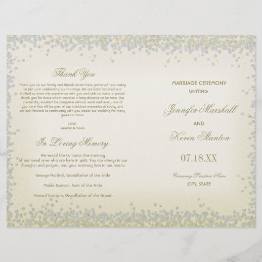 Romantische Confetti Gold en zilverglitter (Voorkant)