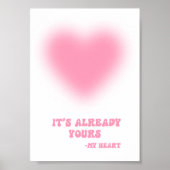 Romantische Coquette Roze Hart Esthetische Print (Voorkant)