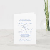 Romantische Cornflower Blue Calligraphy Wedding (Voorkant)
