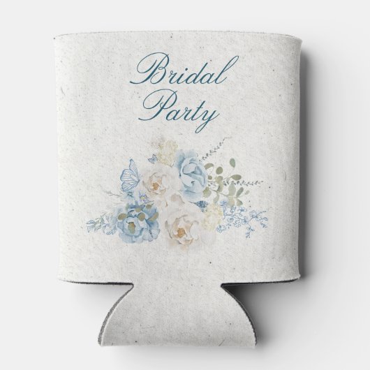 Romantische Cotswolds Winter Bloemen Custom Bride Blikjeskoeler (Achterkant)