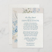 Romantische Cotswolds Winter Bloemen Details Huwel Informatiekaartje (Voorkant / Achterkant)