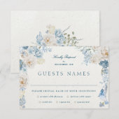 Romantische Cotswolds Winter Bloemen Huwelijk RSVP Kaartje (Voorkant / Achterkant)