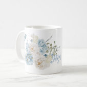 Romantische Cotswolds Winter Bloemen Monogram Koffiemok (Voorkant links)