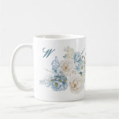Romantische Cotswolds Winter Bloemen Monogram Koffiemok (Links)