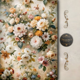 Romantische Cottage Bloem Decoupage Tissuepapier