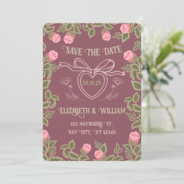 Romantische Cottagecore Rozen - Heart Locket Save The Date
