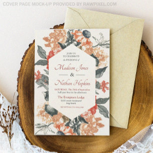 -Romantische Cottcore Floral Wedding Kaart