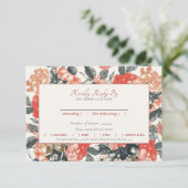 -Romantische Cottcore Floral Wedding RSVP Informatiekaartje (Staand voorkant)