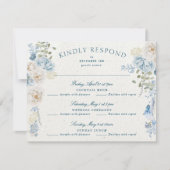 Romantische Cottwolds Winter Florals Uitgebreide H RSVP Kaartje (Voorkant)