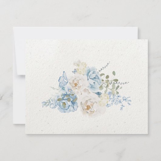 Romantische Cottwolds Winter Florals Uitgebreide H RSVP Kaartje (Achterkant)