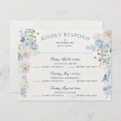 Romantische Cottwolds Winter Florals Uitgebreide H RSVP Kaartje (Voorkant / Achterkant)