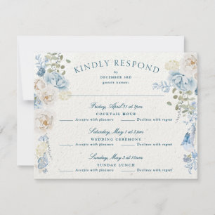Romantische Cottwolds Winter Florals Uitgebreide H RSVP Kaartje