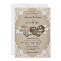 Romantische Country Burlap Lights Floral Lace Wedd