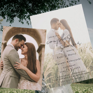 Romantische Couples Shower Foto Elegant Schrift Kaart