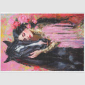 Romantische Cowgirl & Black Horse Decoupage Tissuepapier (Voorkant)