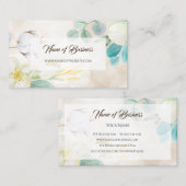 Romantische Cream Floral Elegante Website Boutique Visitekaartje (Voorkant / Achterkant)
