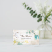 Romantische Cream Floral Elegante Website Boutique Visitekaartje (Staand voorkant)