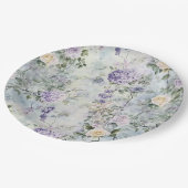 Romantische Cream Purple Flowers Wedding Papieren Bordje (Gekanteld)