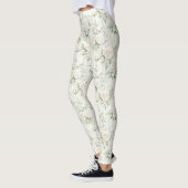 Romantische Crème Bloemstrepen Leggings (Links)