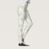 Romantische Crème Bloemstrepen Leggings (Rechts)