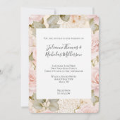 Romantische Crème Blush Rozen Bloemen Huwelijk Kaart (Voorkant)
