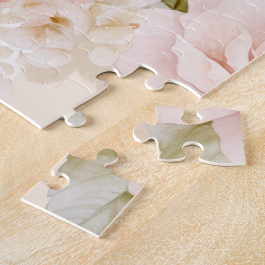 Romantische Crème Blush Rozen Bloemen Legpuzzel (Zijkant)