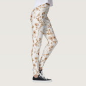 Romantische Crème Bruine Bloem Leggings (Rechts)