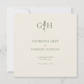 Romantische crème en salie klaver save the date kaart (Voorkant)