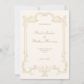 Romantische Crème Goud I  Leaf Bruiloft Kaart (Voorkant)