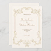 Romantische Crème Goud I  Leaf Bruiloft Kaart (Voorkant / Achterkant)