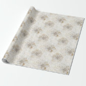 Romantische Crème Kant Roos Bloem Bruiloft Cadeaupapier (Uitgerold)