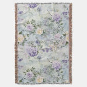 Romantische Crème paarse bloemen Deken (Voorkant Verticaal)