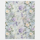 Romantische Crème paarse bloemen Fleece Deken (Voorkant)