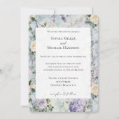 Romantische Crème paarse bloemen Trouwen Kaart (Voorkant)