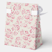 Romantische Crème Roze Glitter Bloemen Bruiloft Bedankdoosjes (Achterkant)