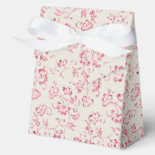 Romantische Crème Roze Glitter Bloemen Bruiloft Bedankdoosjes (Voorkant)