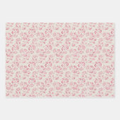 Romantische Crème Roze Glitter Bloemen Bruiloft Inpakpapier Vel (Voorkant 3)