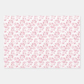 Romantische Crème Roze Glitter Bloemen Bruiloft Inpakpapier Vel (Voorkant 2)