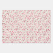 Romantische Crème Roze Glitter Bloemen Bruiloft Inpakpapier Vel (Voorkant)