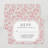 Romantische Crème Roze Glitter Bloemen Bruiloft RS RSVP Kaartje (Voorkant / Achterkant)