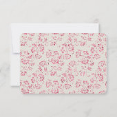Romantische Crème Roze Glitter Bloemen Bruiloft RS RSVP Kaartje (Achterkant)