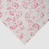 Romantische Crème Roze Glitter Bloemen Bruiloft Tissuepapier (Detail)