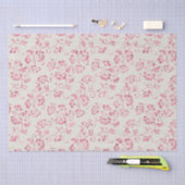 Romantische Crème Roze Glitter Bloemen Bruiloft Tissuepapier (Craft)