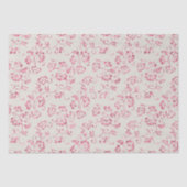 Romantische Crème Roze Glitter Bloemen Bruiloft Tissuepapier (Voorkant)