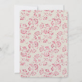 Romantische Crème Roze Glitter Bloemen Vrijgezelle Kaart (Achterkant)