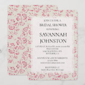 Romantische Crème Roze Glitter Bloemen Vrijgezelle Kaart (Voorkant / Achterkant)