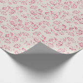 Romantische Crème Roze Glitter Bloemige Trouw Cadeaupapier (Hoek)