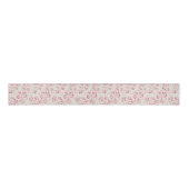 Romantische Crème Roze Glitter Bloemige Trouw Grosgrain Lint (Voorkant)